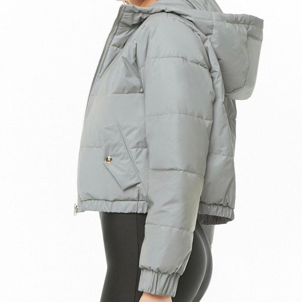 Forever 21 synthetic hooded Reflective puffer jacket